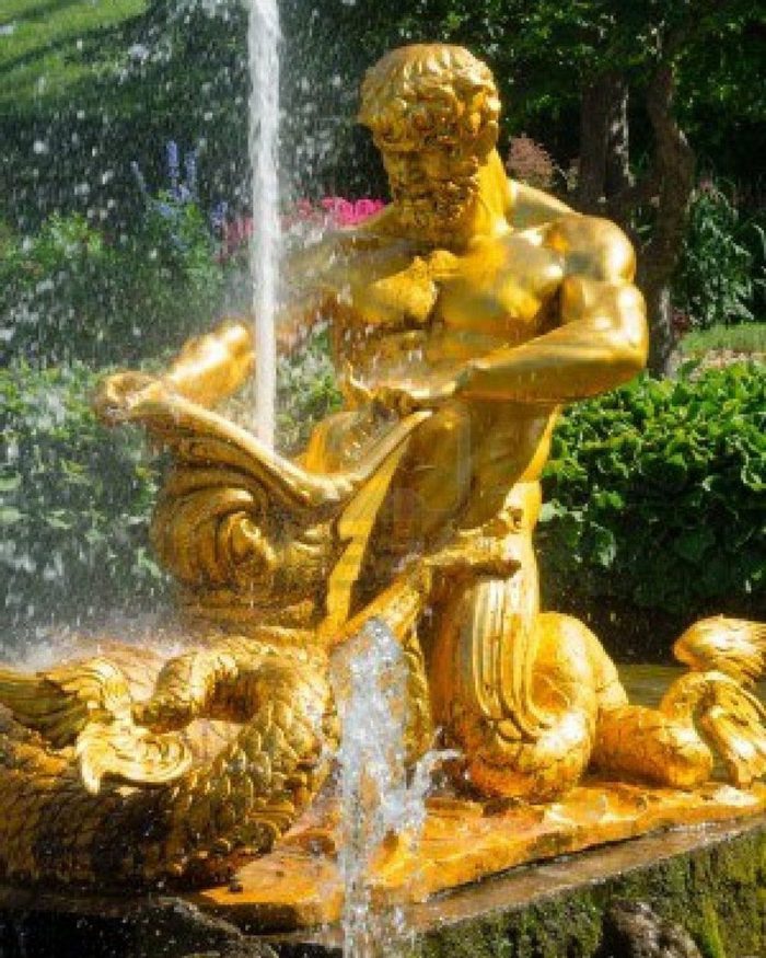 Famous gold covered fountain with triton