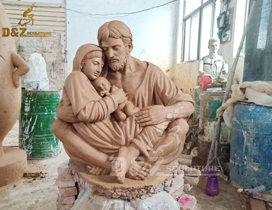 Custom made casting bronze holy family bronze statues