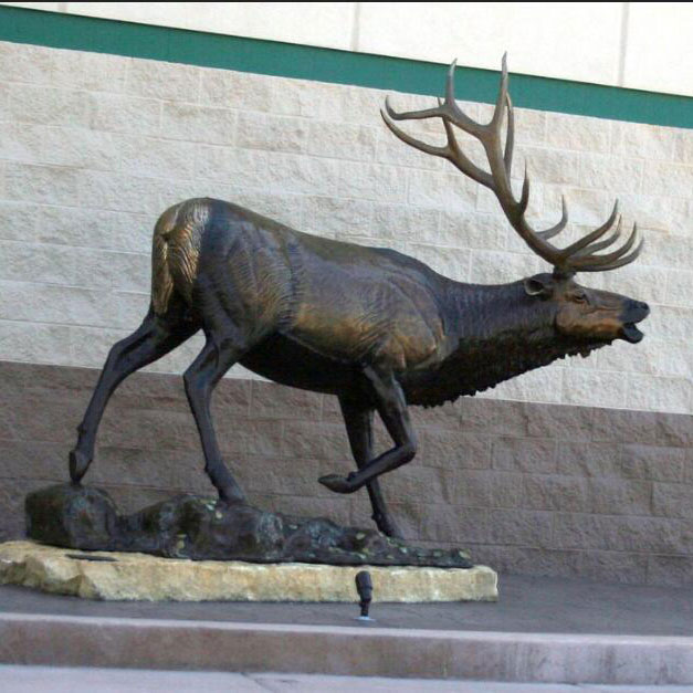 Directly bronze foundry custom made metal elk statues for garden DZB-18