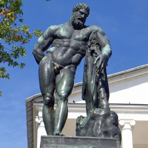 Nude greek ancient statue bronze life size Hercules sculpture for sale DZB-04