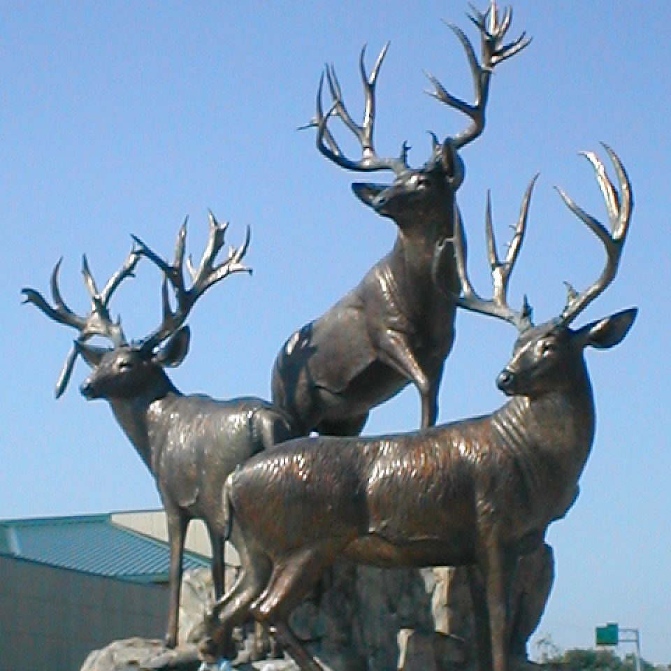 Large outdoor garden bronze deer statues for sale DZB-14