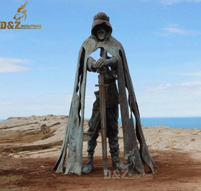 Custom made bronze statue of King Arthur located in a castle in cornwall DZB-25