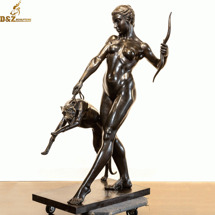 Diana The Huntress Dog Statue