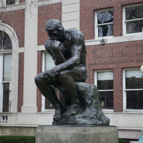 Famous outside decoration Rodin bronze thinker statue DZB-17