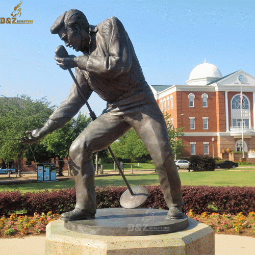 Full size famous singer and musician bronze Elvis Presley statue DZB-52