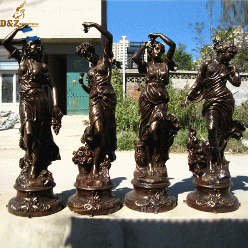 Garden decoration bronze four seasons goddess statues DZB-48