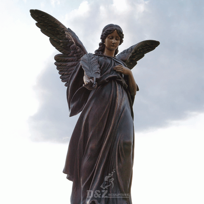 Life size lady angel statue holding a olive branch outdoor DZB-23