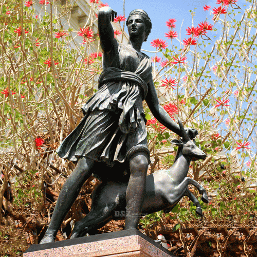 Roman goddess of diana the huntress bronze statue outdoor art DZB-37