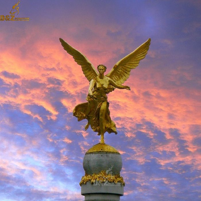 Golden winged Victory bronze statue on the Subé fountain DZB-68