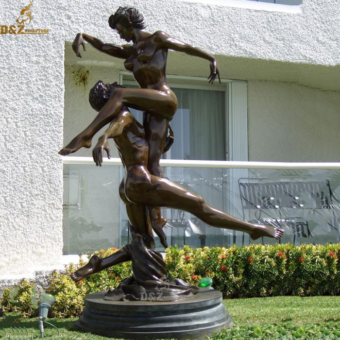 Life size bronze sensual dancer statue in the garden DZB-92