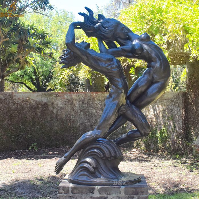 The famous ecstasy two nude figures engaged in a frantic dance bronze statue DZB-86