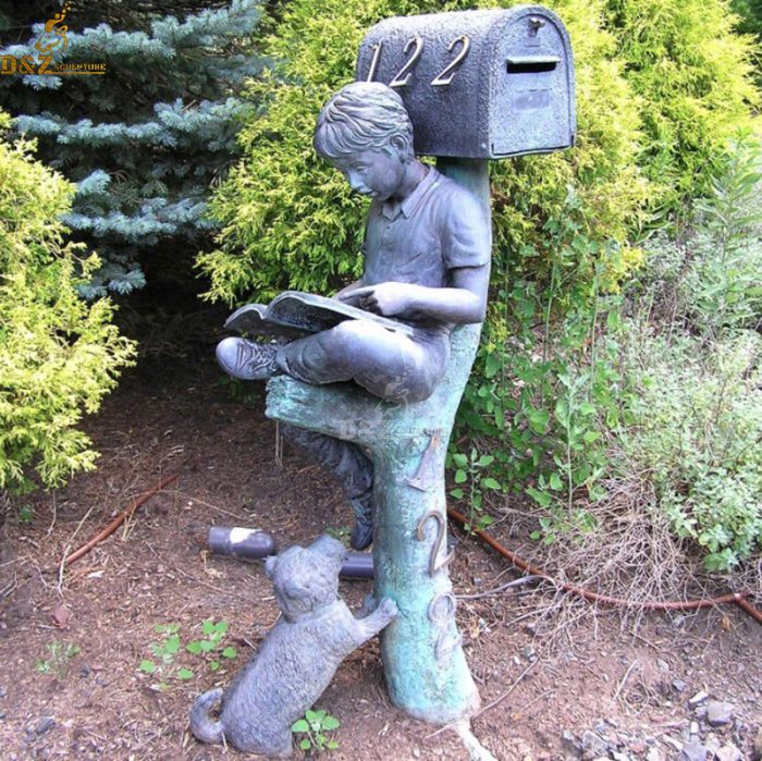 boy reading mailbox