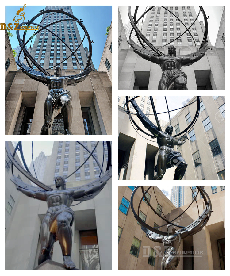 bronze statue atlas carrying the world