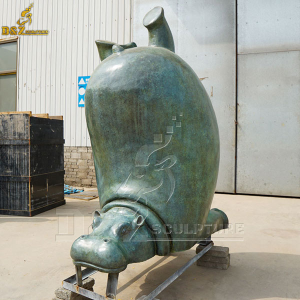 Life size outdoor bronze hippo statue for garden