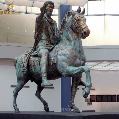 Antique bronze equestrian statue of Marcus Aurelius on horseback DZB-118