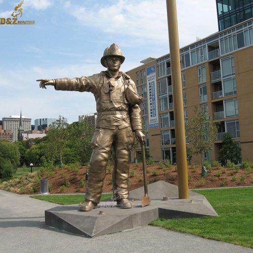 Life size Firefighters Memorial bronze statue in public DZB-137