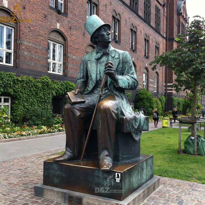 Life size famous bronze statue of Danish writer Hans Christian Andersen DZB-134