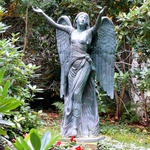 Outdoor garden casting bronze beautiful angel statue DZB-130