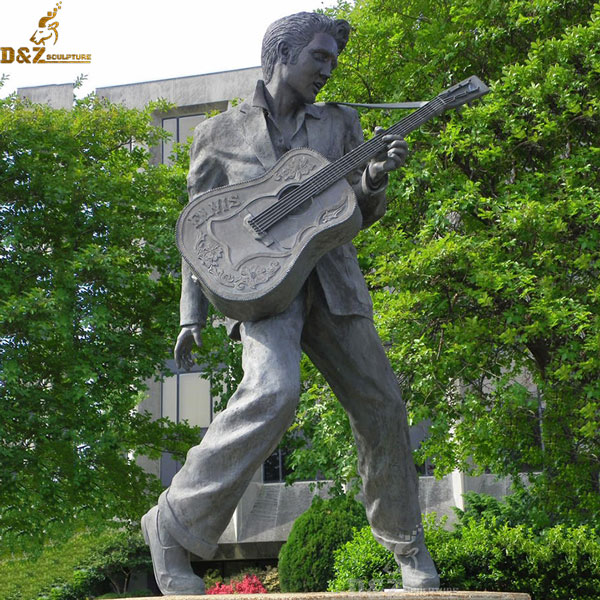 The famous rock stars elvis presley playing guitar bronze statue DZB-135