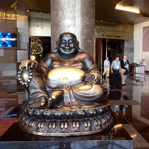 Large size smiling bronze buddha statue for buddhist temple DZB-145