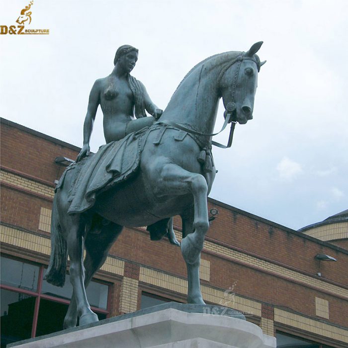 Public customized equestrian nude Lady Godiva bronze statue DZB-146