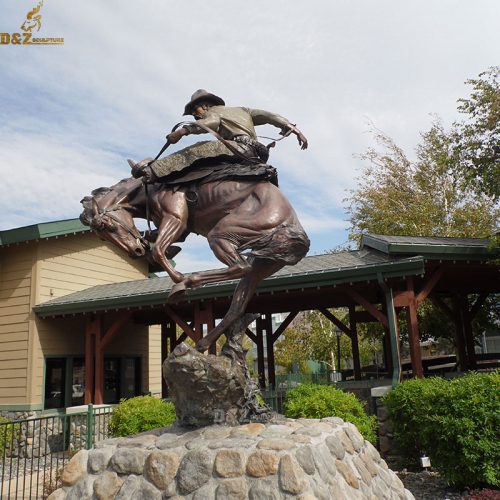 Western famous cowboy on horse bronze statue DZB-159