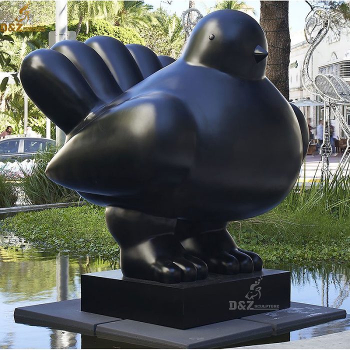 Large size outdoor square animal decoration botero bird statue DZB-181