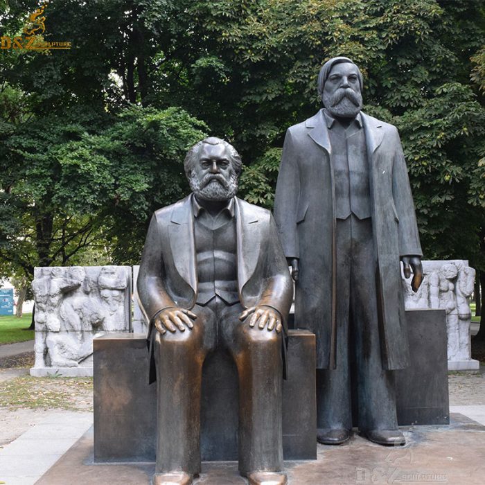 Life size figure Karl Marx and Friedrich Engels monuments bronze statue DZB-187