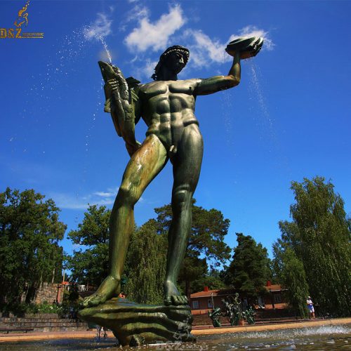 Outdoor large size greek god Poseidon bronze sculpture water fountain DZB-198