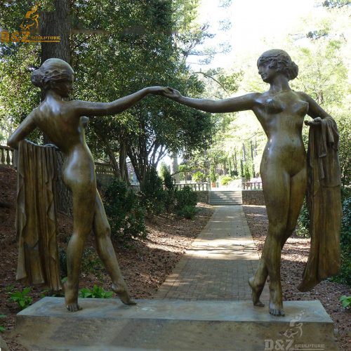 Life size bronze dancing ladies art sculpture DZB-206