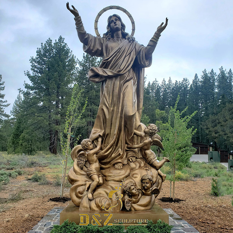 Customized large size casting bronze sculpture our lady of the assumption statue for sale