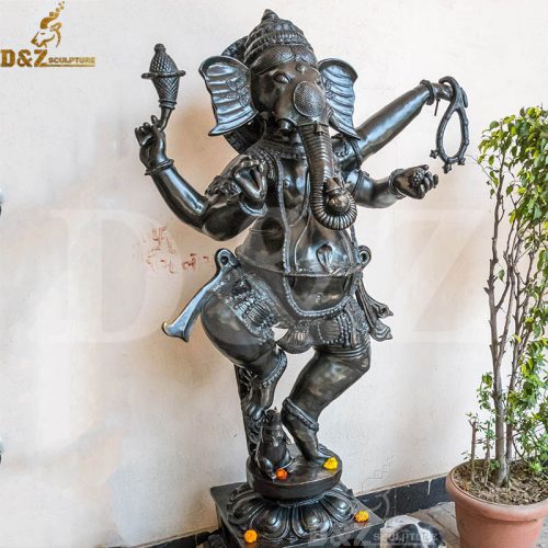Antique religious hinduism god standing bronze Ganesh sculpture DZB-253