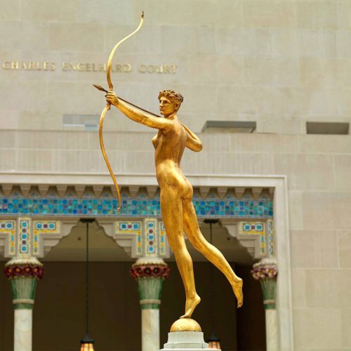 Customized outdoor modern art gilded bronze roman goddess diana statue DZB-242