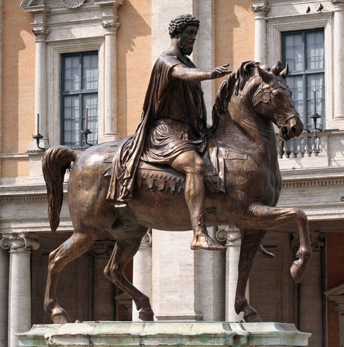 Life size equestrian Roman emperor Marcus Aurelius bronze statue DZB-254