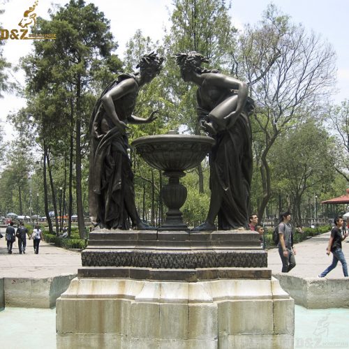 Outdoor garden decoration famous western style two bronze sexy lady fountain DZB-233