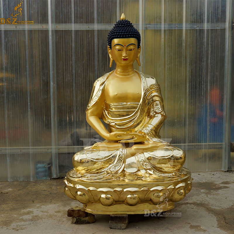 Customized bronze Shakyamuni gilded gold buddha statue for sale