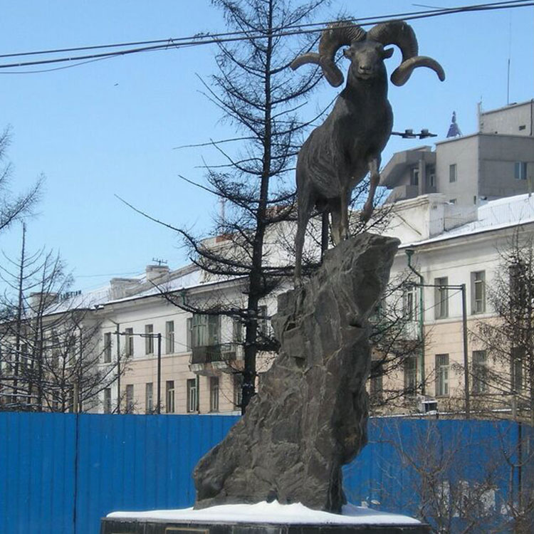 Customized size unique casting bronze goat statue for home garden decoration