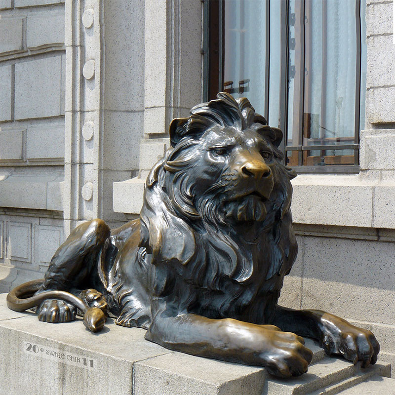 One pair Life size bronze lion statue for doorway decoration