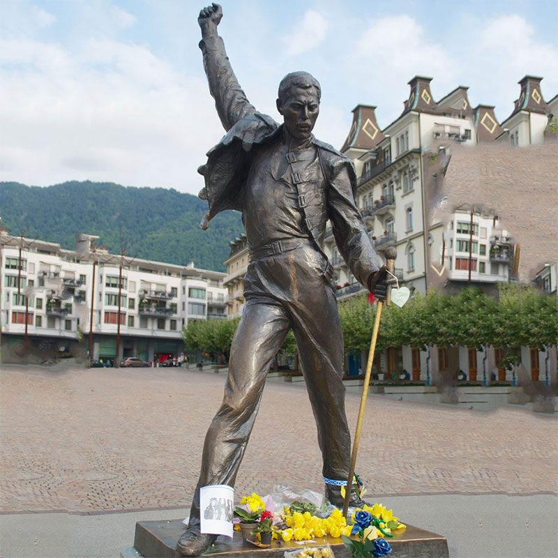 Replica life size famous singer bronze freddie mercury statue