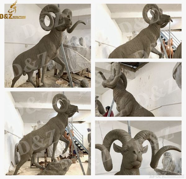 bronze goat sculpture