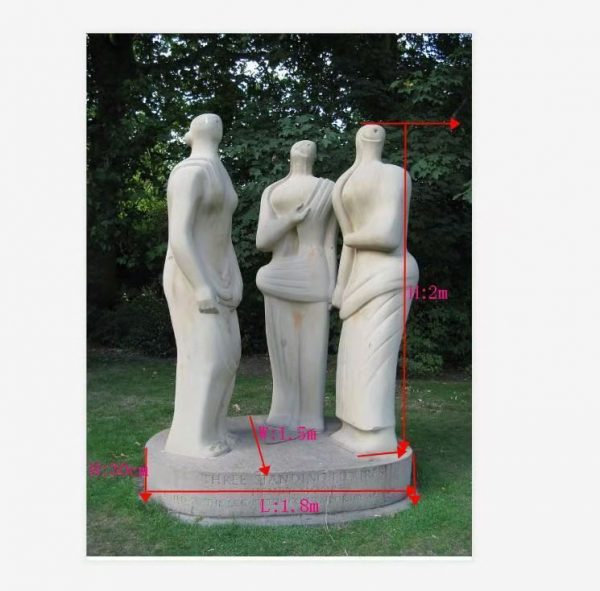 three standing figures statue