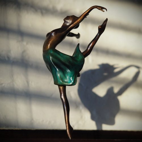 Abstract art life size dancing girl bronze statue for garden decor DZB-284