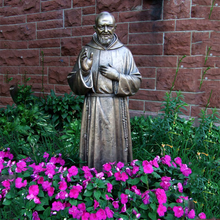 Life size casting bronze saint padre pio statue for church decoration