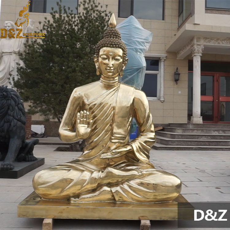 Life size high polishing mirror bronze buddha statue for garden decoration