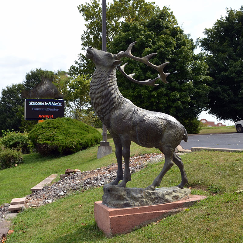 Life size outdoor garden animal decoration bronze elk statue for sale DZB-290