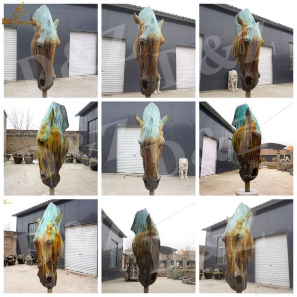 horse head outdoor statue