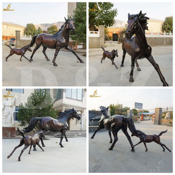 mother and foal horse statue