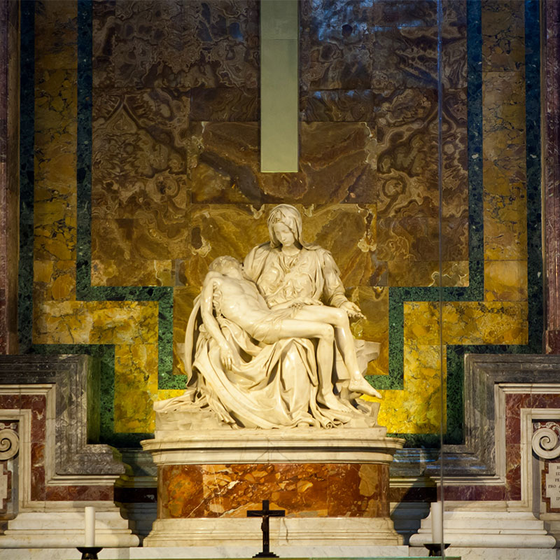 Customized hand carved decoration marble replica michelangelo la pieta statue