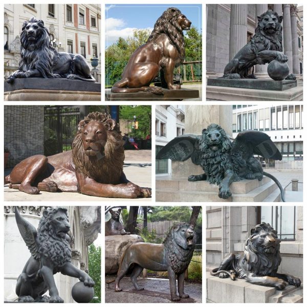 bronze lion statues
