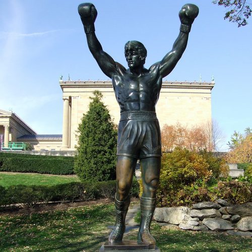 Famous public art Life size bronze boxer rocky statue DZB-346